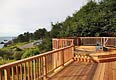 Custom redwood deck and railing in Mendocino, CA