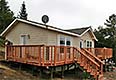 Custom redwood deck and steps in Caspar, CA