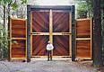 Fence and large entrance gates in Mendocino, CA